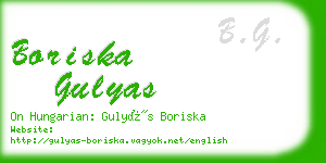 boriska gulyas business card